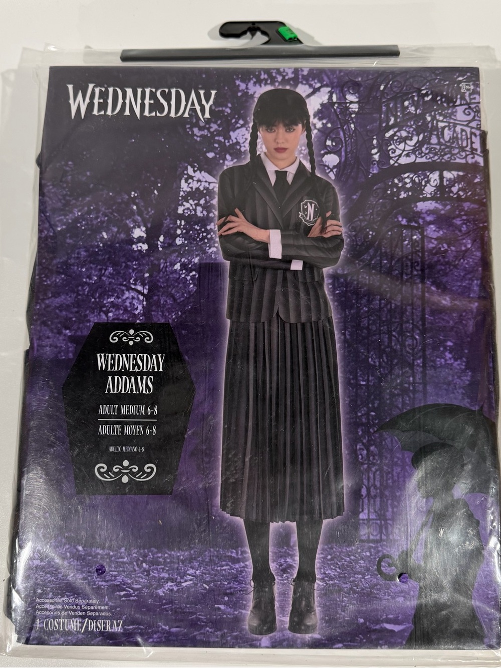 WEDNESDAY ADDAMS NEVERMORE ACADEMY UNIFORM Costume Addams Family Adult Size M6-8